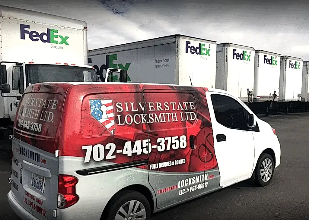 Commercial locksmith work on a Las Vegas business door after an office lockout